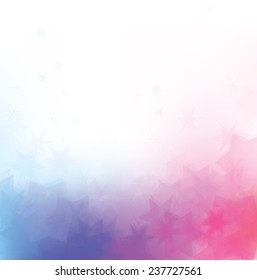 Vector abstract, stars background, pink and blue colors.