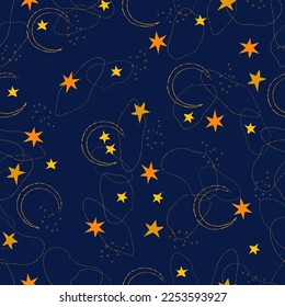 Vector abstract stars and moon pattern for design and decoration