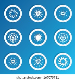 Vector abstract stars set.