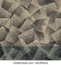 Vector Abstract Stippled Weird Hipster Seamless Pattern. Handmade Tileable Geometric Dotted Grunge Vintage Solid Simple Background. Bizarre Art Illustration