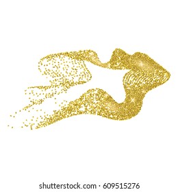 Vector abstract stippling gold lines. Gold shining background. Glitter jewels. Dotted textured shape