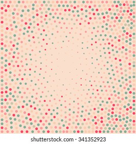 Vector Abstract Stippling Pink Blue White Circles Dot work Frame Abstract Background 