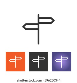 Vector abstract strategy concepts in flat style - directional sign or icon