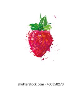 Vector Abstract Strawberry  For Fabric Print.