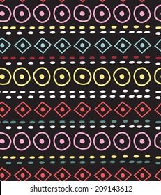 Vector Abstract Stripes Horizontal Seamless Pattern Background 