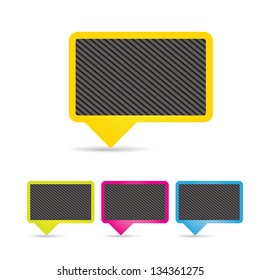 vector abstract stripped paper origami speech bubble set. Vector stripped abstract background for website or cover design.