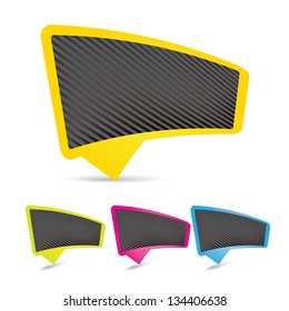 vector abstract stripped paper origami speech bubble set. Vector stripped abstract background for website or cover design.