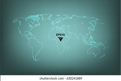 vector abstract stroke world map on green background 