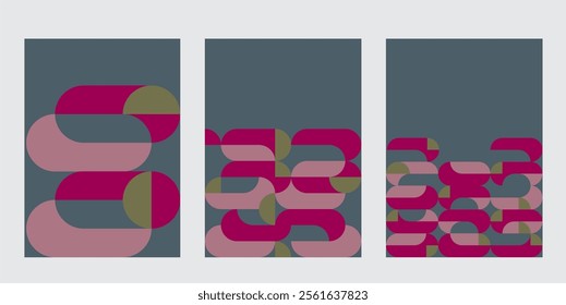 Vector abstract style Bauhaus minimalism cover