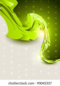 vector abstract style green wave background