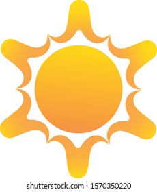 Vector Abstract Stylish Sun Icon Isolated On White Background