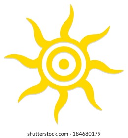 Vector Abstract Stylish Sun Icon Isolated On White Background