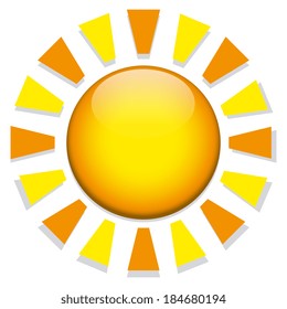 Vector Abstract Stylish Sun Icon Isolated On White Background