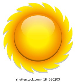 Vector Abstract Stylish Sun Icon Isolated On White Background