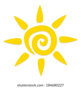 Vector Abstract Stylish Sun Icon Isolated On White Background