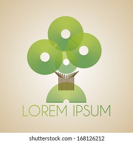 A Vector Abstract Stylish Tree Design Isolated