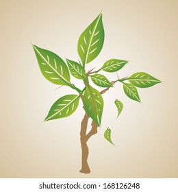 A Vector Abstract Stylish Tree Design Isolated