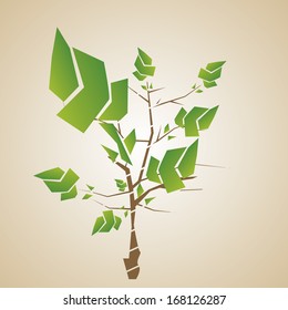A Vector Abstract Stylish Tree Design Isolated