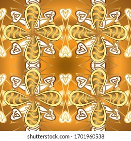 Vektorillustration abstrakte stylisierte mandala. Das Arabesque mit braunen und gelben Farbtönen.