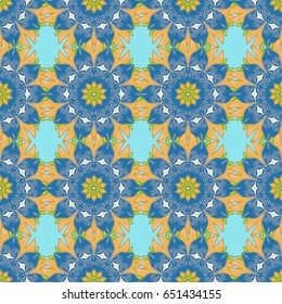 Vector abstract stylized colored mandala. Intricate colored Arabesque with on a background.