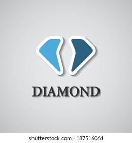 vector abstract stylized diamond icon
