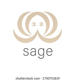 Vector abstract stylized image of a turban, guru, Arab sultan, sage, lotus sign or water lily, yoga. Logo template, icons, flat design.