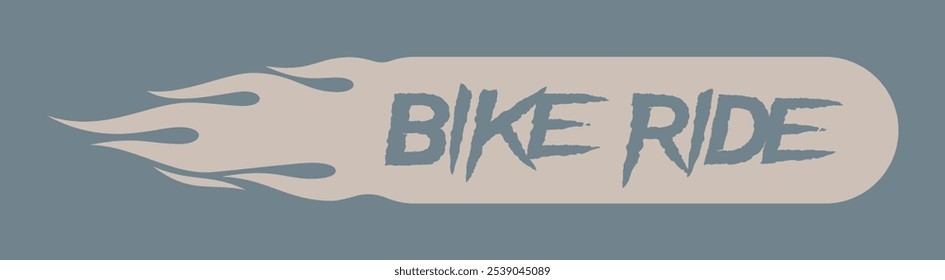 Abstrato vetor, logotipo estilizado com as palavras "Bike Ride" em chamas