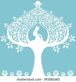 Vector abstract stylized tree.