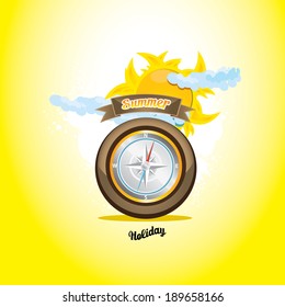  vector abstract summer collage illustration. summer holiday background.