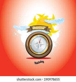 vector abstract summer collage illustration. summer holiday background.