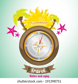 vector abstract summer collage illustration. summer holiday background. summer label or icon