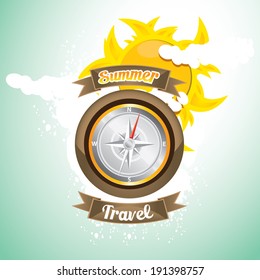 vector abstract summer collage illustration. summer holiday background. summer label or icon