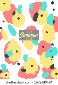 Vector abstract summer discount flyer design scandinavia style.