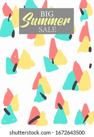 Vector abstract summer discount flyer design scandinavia style.