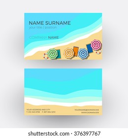 Vector Abstract summer on the beach background. Business card