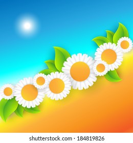Vector abstract summer time background with copy space. Eps10