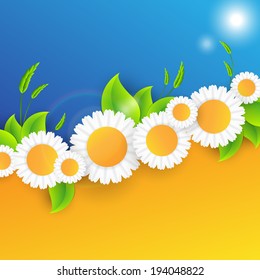 Vector abstract summer time background with copy space. Eps10