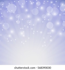 Vector Abstract Sun Background. Blue Summer Pattern. Bright Background with Sunshine. SunBurst with Flare and Lens.