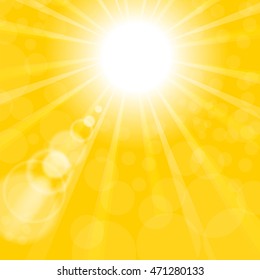 Vector Abstract Sun Background. Yellow Summer Pattern. 