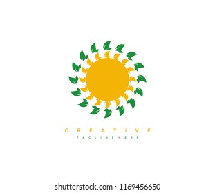 Vector Abstract Sun Flower Logo
