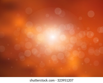 Vector abstract sun holiday blurred background. Sunset over sea or ocean with sun flares and nice bokeh circles.