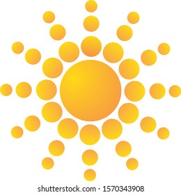 Vector Abstract Sun Icon Isolated On White Background