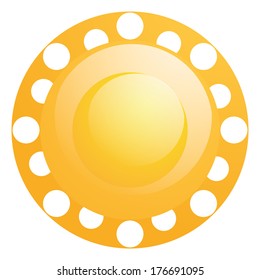 Vector Abstract  Sun Icon Isolated On White Background