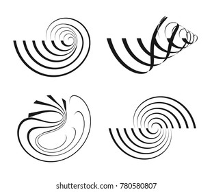 Vector abstract swirl backgrounds. Creative geometric patterns. Modern design elements.