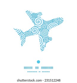 Vector abstract swirls airplane silhouette pattern frame