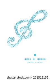 Vector abstract swirls g_clef musical silhouette pattern frame