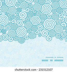 Vector abstract swirls horizontal frame seamless pattern background