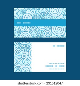 Vector abstract swirls horizontal stripe frame pattern business cards set