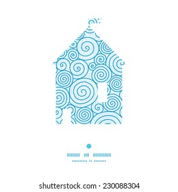 Vector abstract swirls house silhouette pattern frame