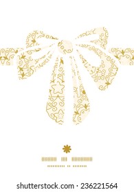 Vector abstract swirls old paper texture gift bow silhouette pattern frame